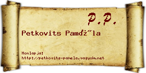 Petkovits Paméla névjegykártya